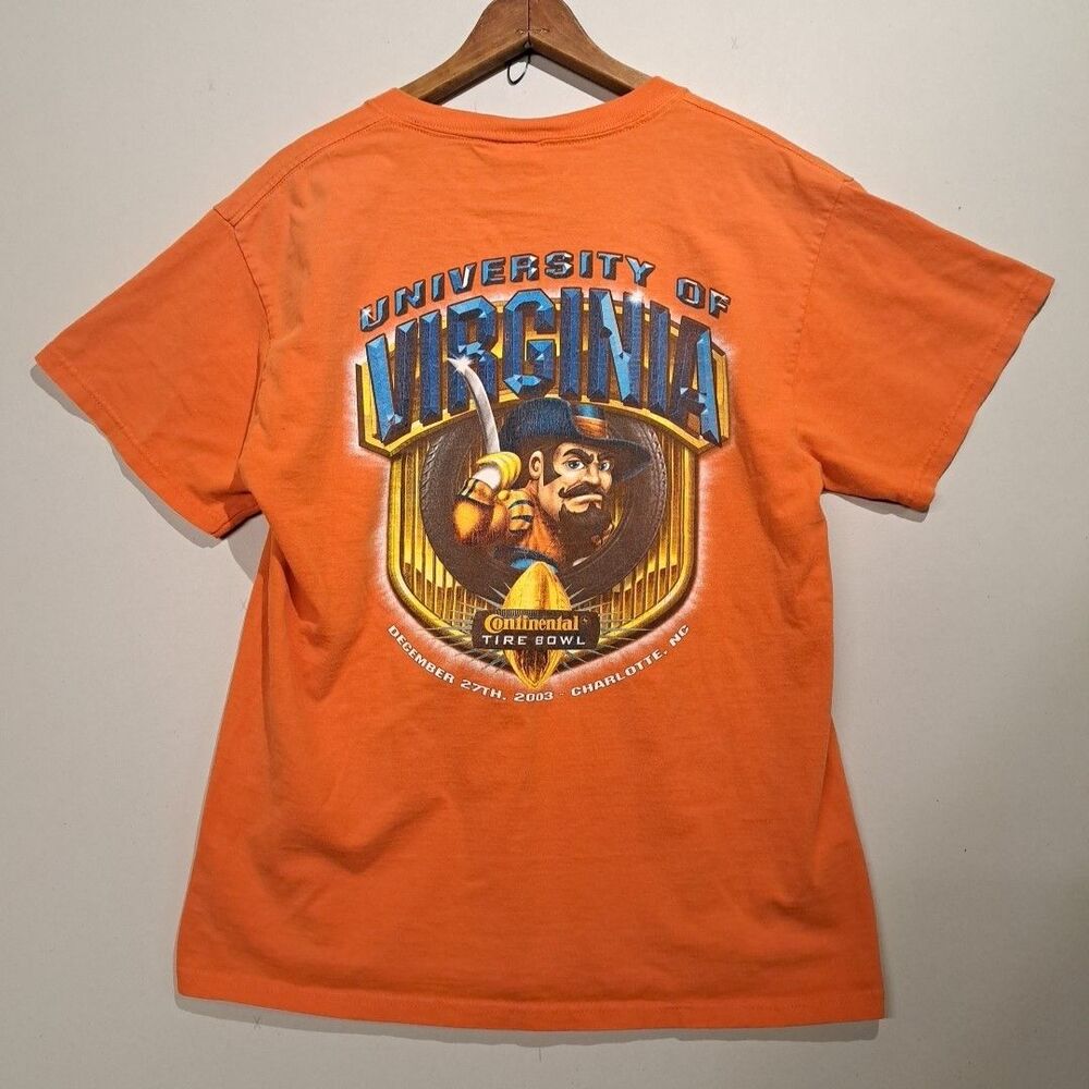 University Of Virginia Continental Tire Bowl T Shirt Medium VTG 2003